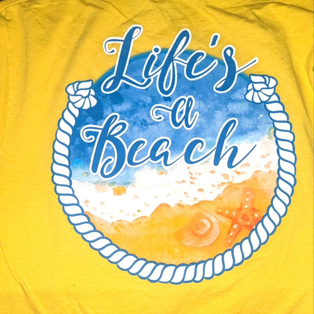 Life is a Beach yellow T-shirt